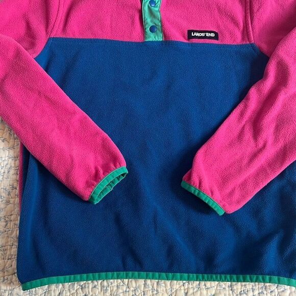 Lands' End Kids Heritage Fleece Pullover Sz Large - Picture 4 of 6